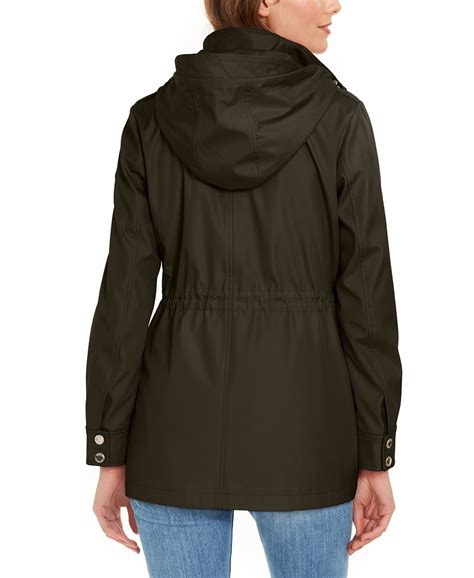 michael kors women hooded softshell jacket|Michael Kors anorak jacket women.